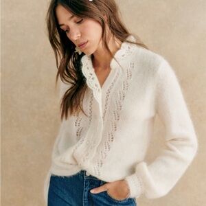 Sézane Angie Ecru Cardigan XS